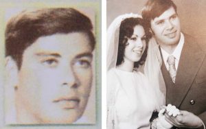 מימין: עדי ובעלה אלישע ביום חתונתם, אלישע פלג ז"ל